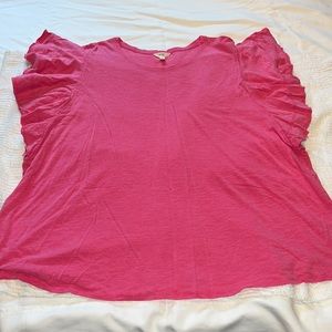 Woman’s Cotton Ruffle Sleeve Top